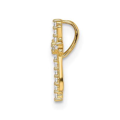14k Yellow Gold 14k CZ Cross Chain Slide