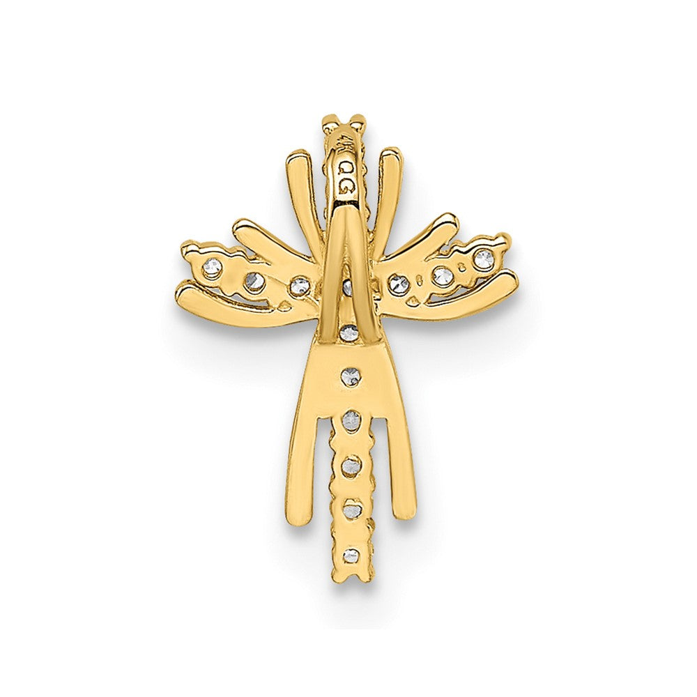 14k Yellow Gold 14k CZ Cross Chain Slide