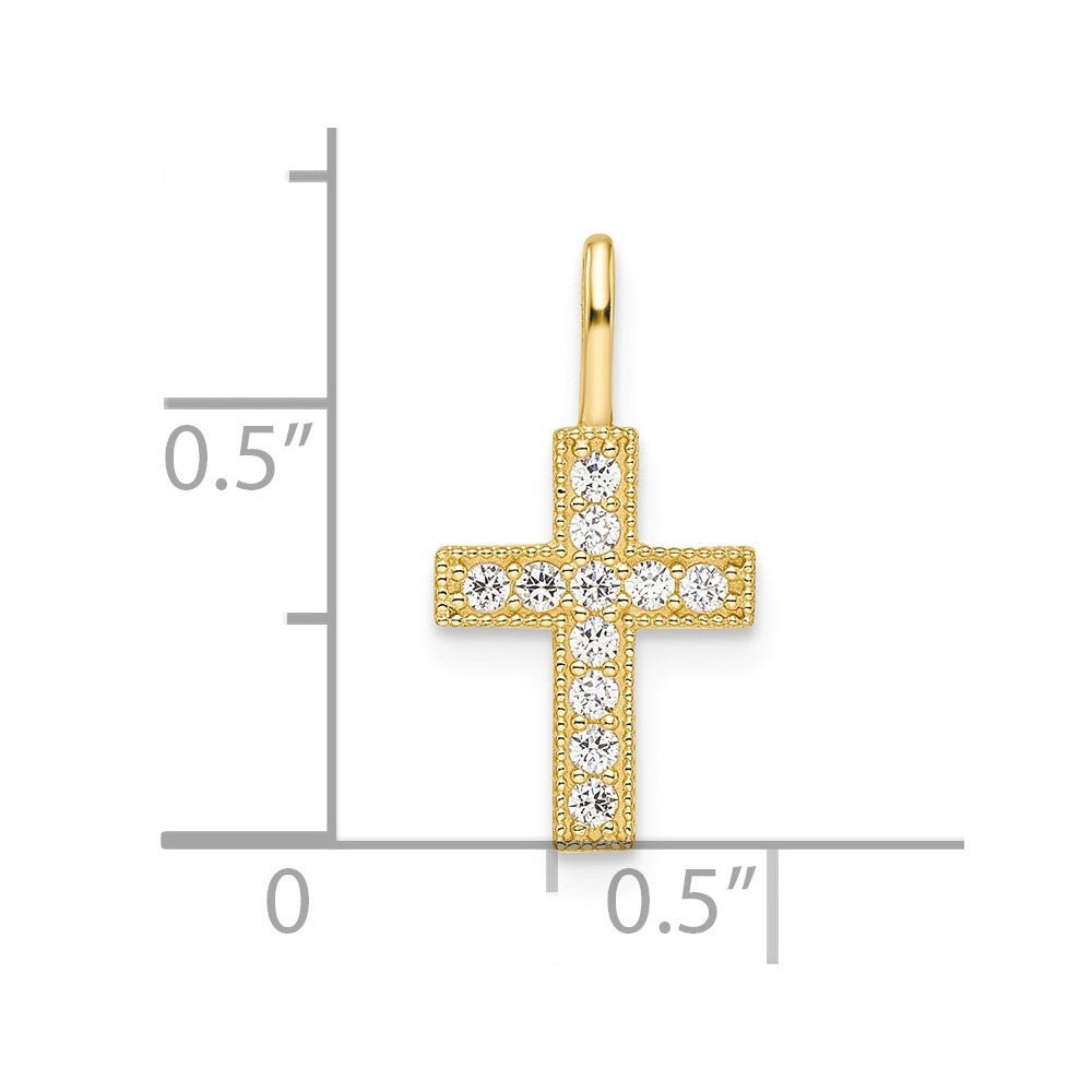14k Yellow Gold 14k CZ Cross Pendant