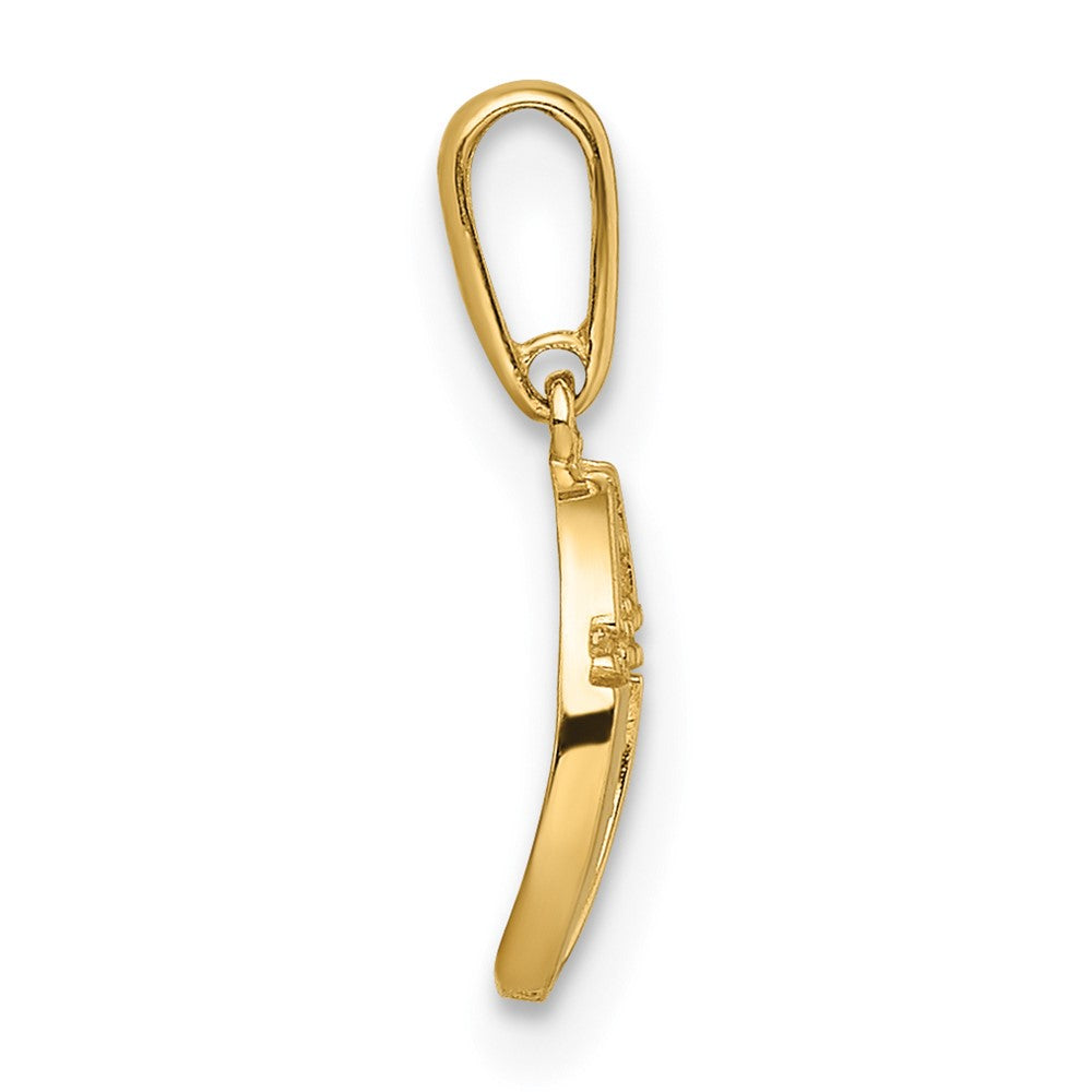 14K Yellow Gold CZ Cross Pendant