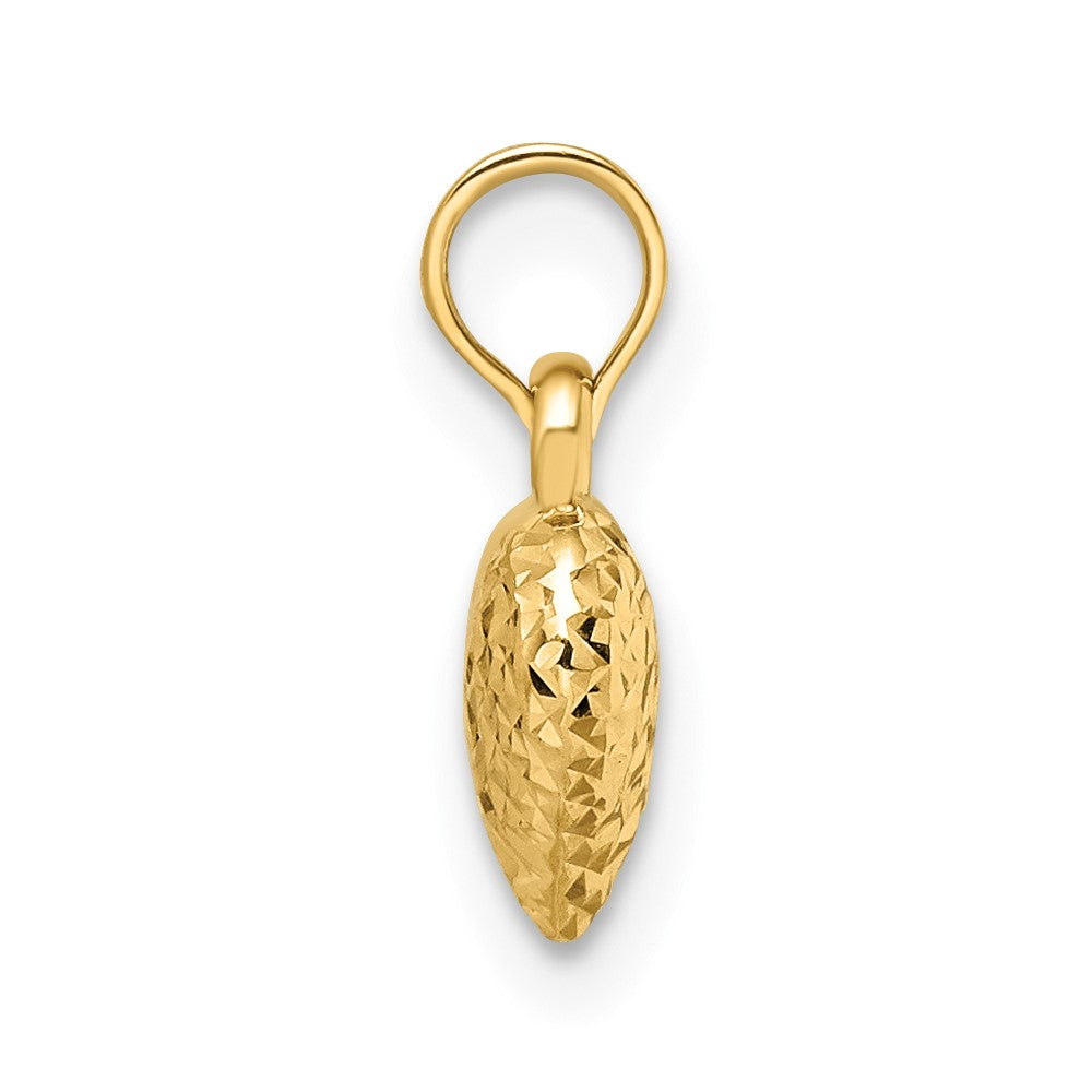 14k Yellow Gold 14k Polished Diamond-cut Small Puffed Heart Pendant