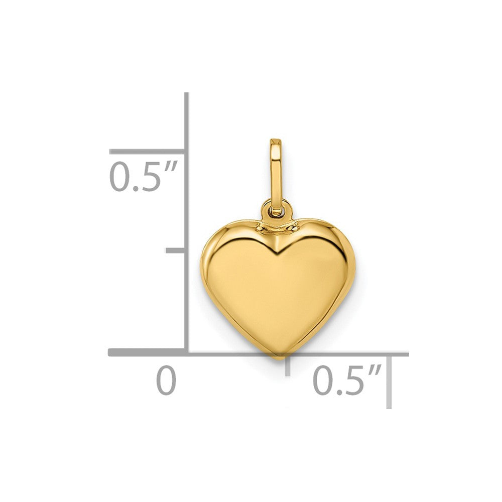 14k Yellow Gold 14k Polished Puffed Heart Pendant