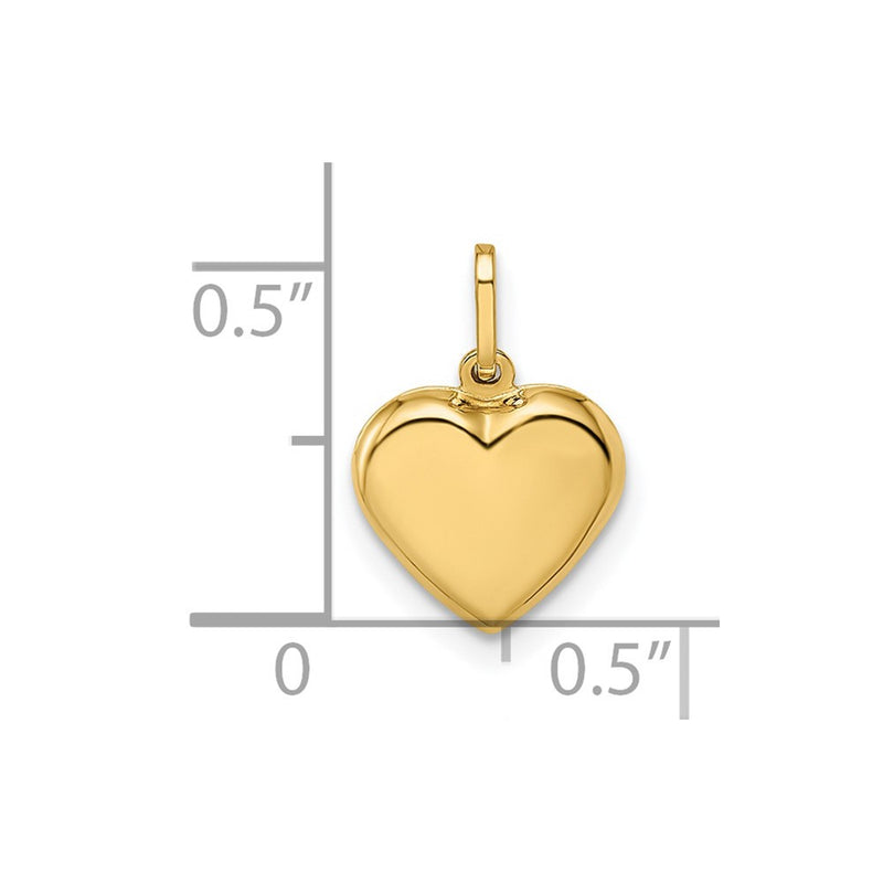 14k Yellow Gold 14k Polished Puffed Heart Pendant