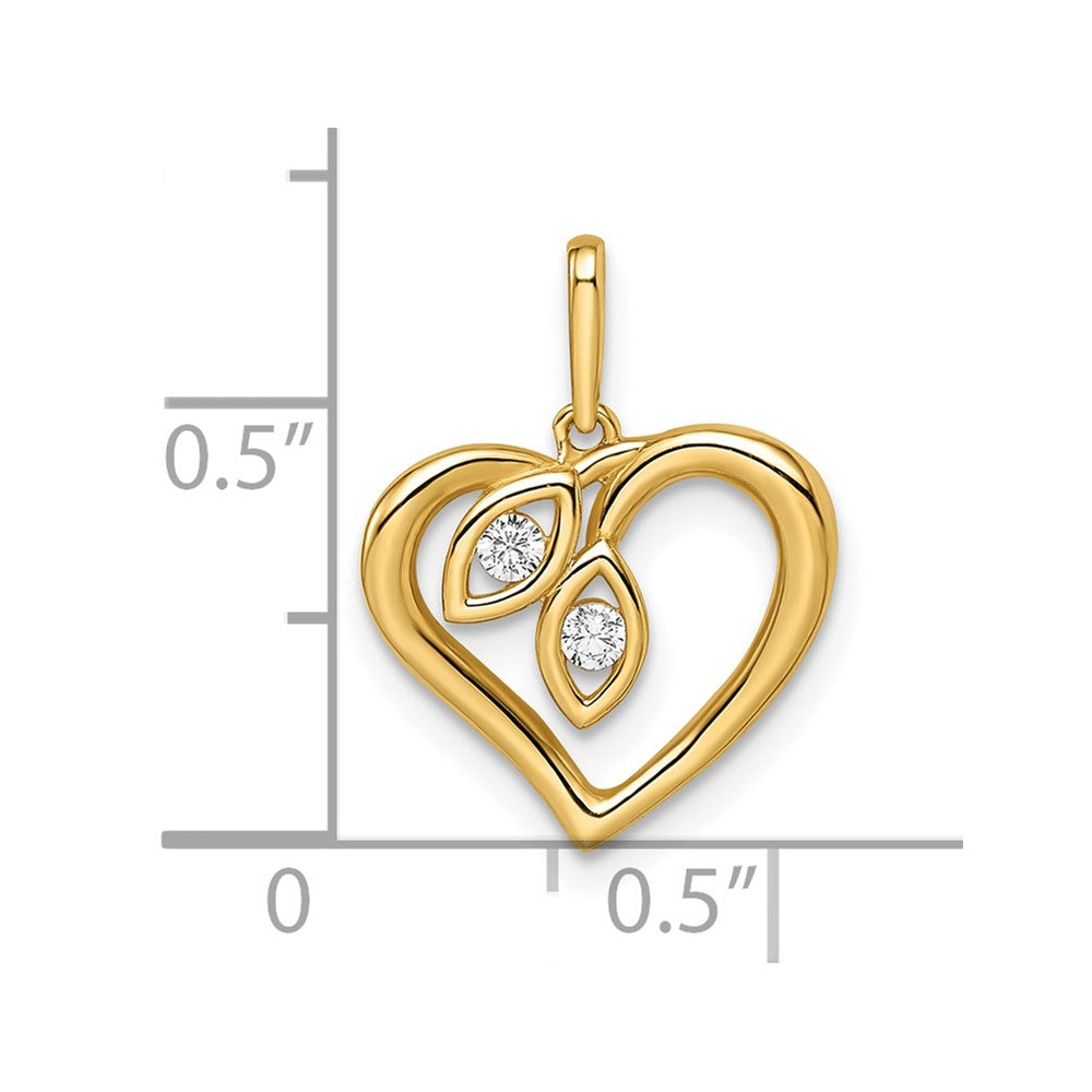 14k Yellow Gold 14k CZ Heart Pendant