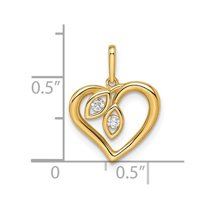 14k Yellow Gold 14k CZ Heart Pendant