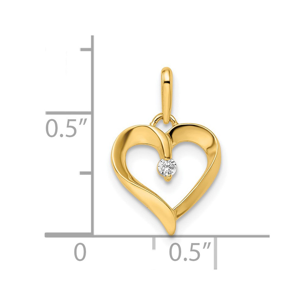 14k Yellow Gold 14k CZ Heart Pendant