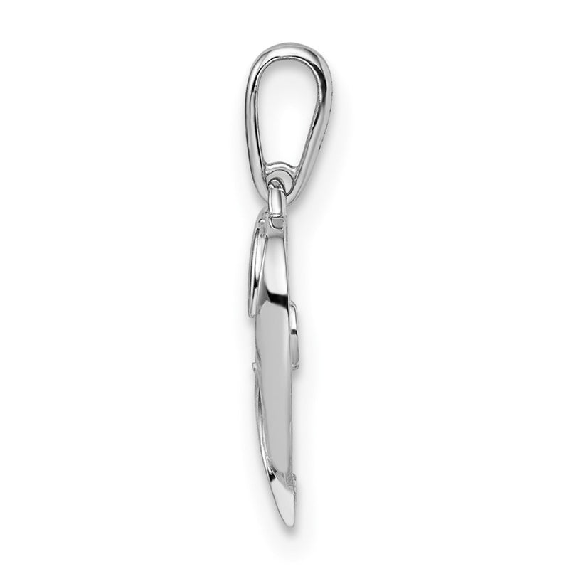 14k White Gold 14k White Gold CZ Heart Pendant