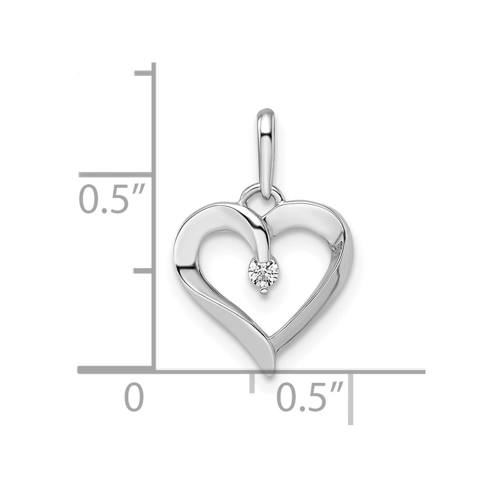14k White Gold 14k White Gold CZ Heart Pendant