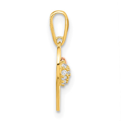 14k Two-tone 14K Two-tone Heart with CZ Pendant