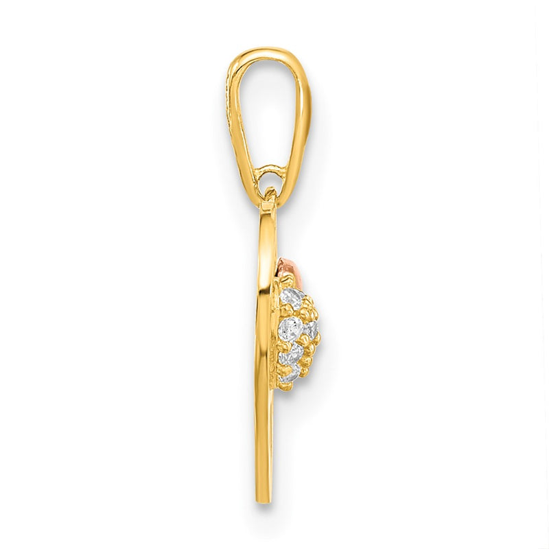 14k Two-tone 14K Two-tone Heart with CZ Pendant