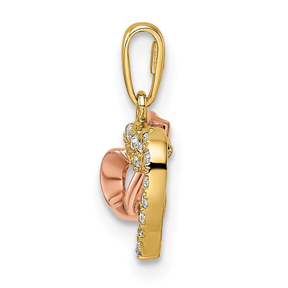 14k Two-tone 14k Two-tone CZ Hearts Pendant