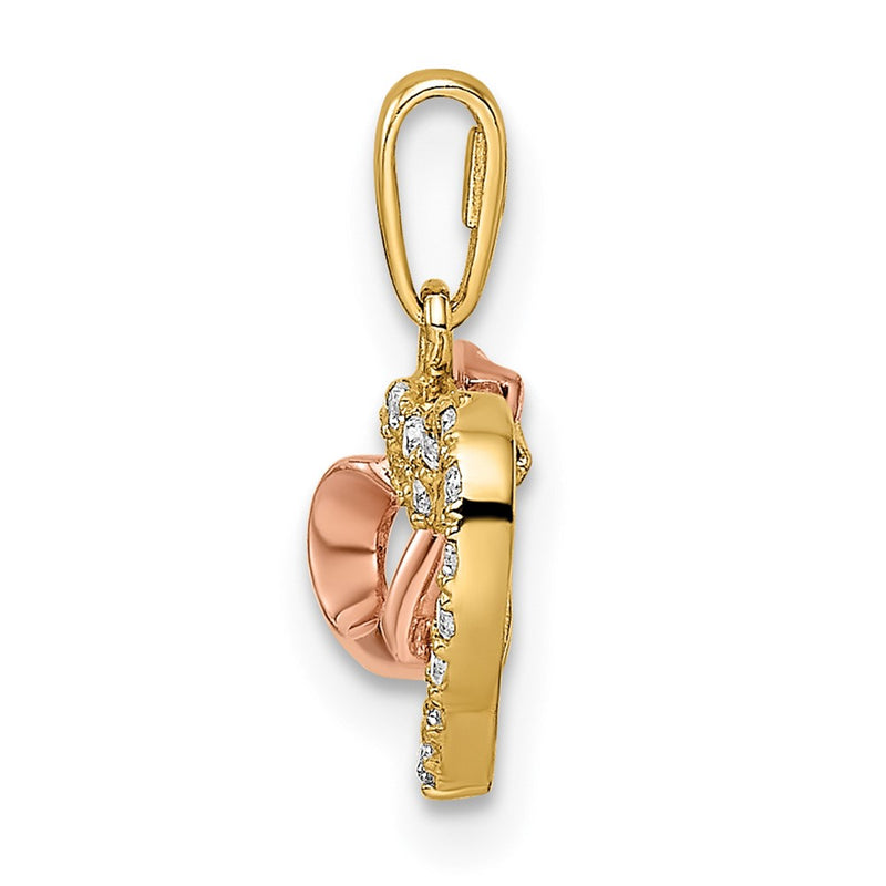 14k Two-tone 14k Two-tone CZ Hearts Pendant