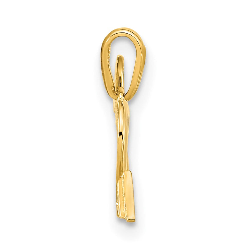 14k Yellow Gold 14K Polished Cut out Heart with Arrow CZ Pendant