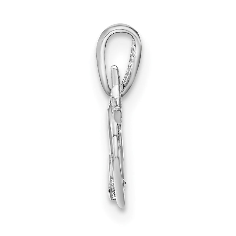 14k White Gold 14K White Gold Cut-out Heart with Arrow CZ Pendant