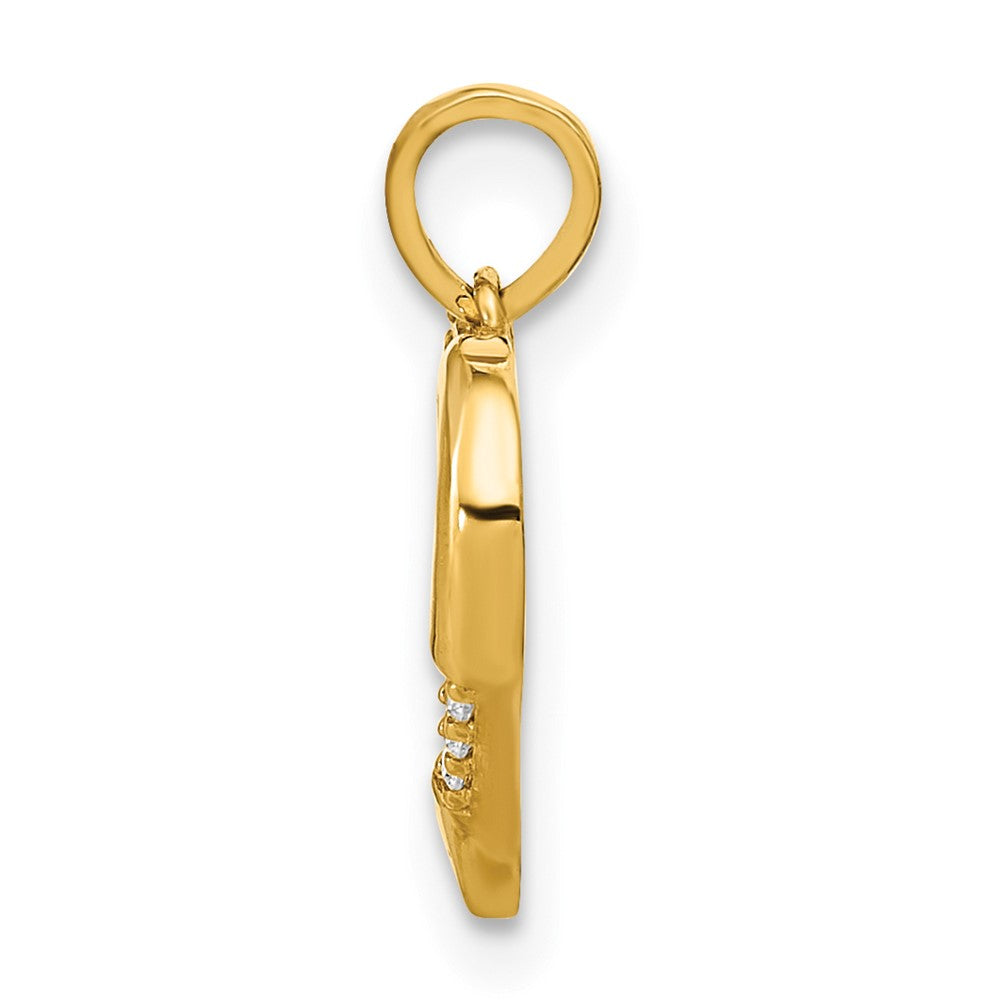14k Yellow Gold 14K Polished Open Heart with Cross CZ Pendant
