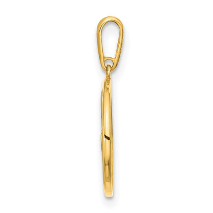 14k Yellow Gold 14K Polished Circle LOVE Pendant