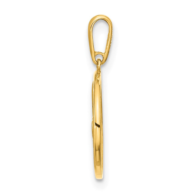 14k Yellow Gold 14K Polished Circle LOVE Pendant