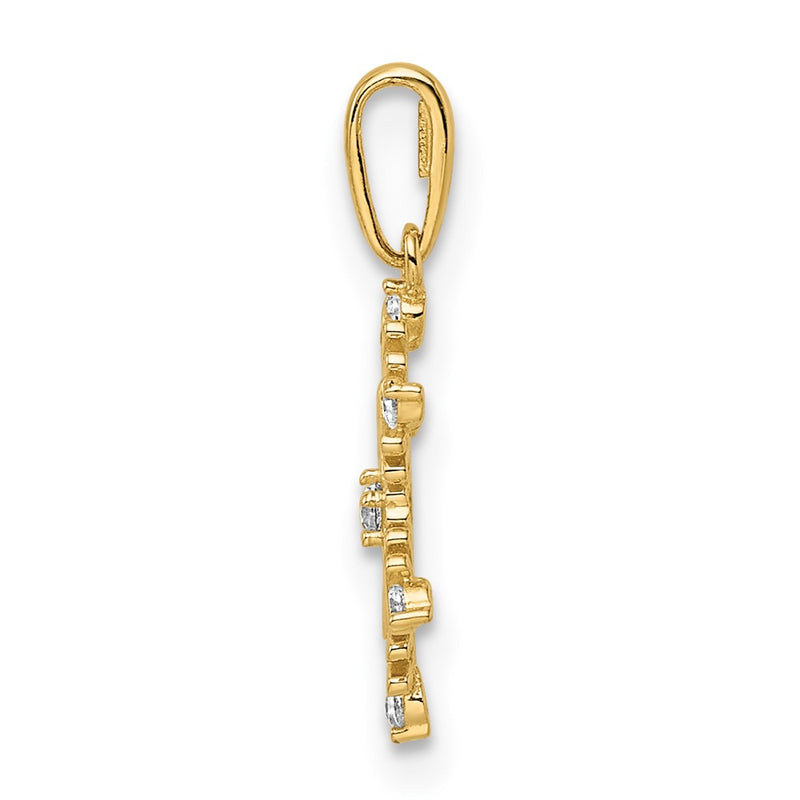 14k Yellow Gold 14k CZ Snowflake Pendant