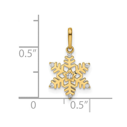 14k Yellow Gold 14k CZ Snowflake Pendant