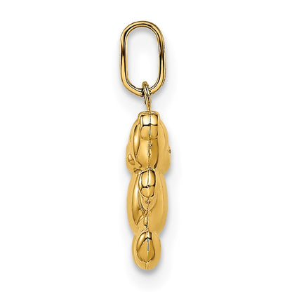 14k Yellow Gold 14k Polished Puffed Teddy Bear Pendant