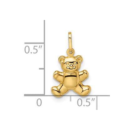 14k Yellow Gold 14k Polished Puffed Teddy Bear Pendant