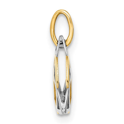 14k Yellow & Rhodium 14K Gold with White Rhodium Polished Celtic Pendant
