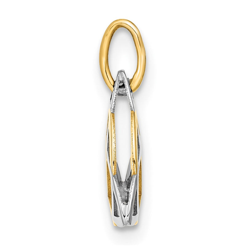 14k Yellow & Rhodium 14K Gold with White Rhodium Polished Celtic Pendant