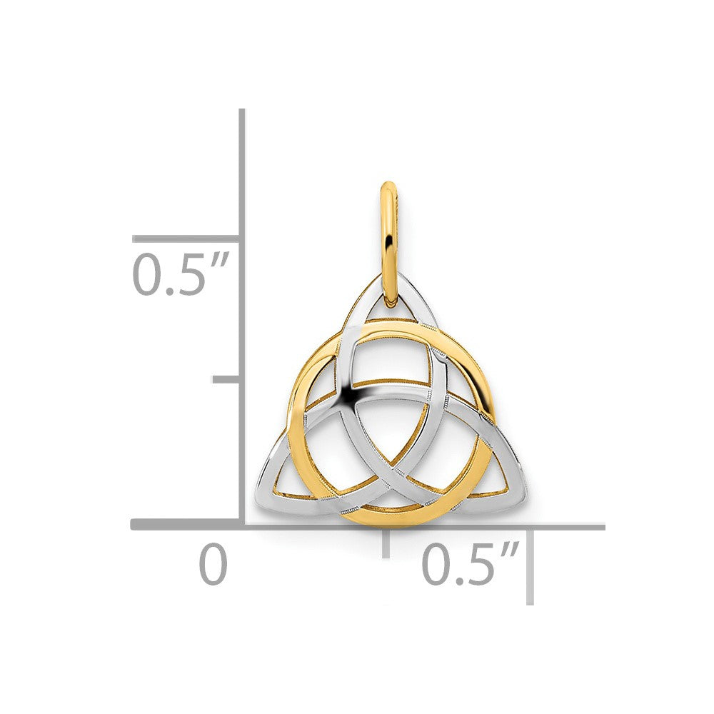 14k Yellow & Rhodium 14K Gold with White Rhodium Polished Celtic Pendant