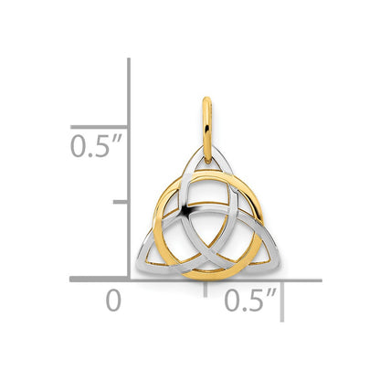 14k Yellow & Rhodium 14K Gold with White Rhodium Polished Celtic Pendant