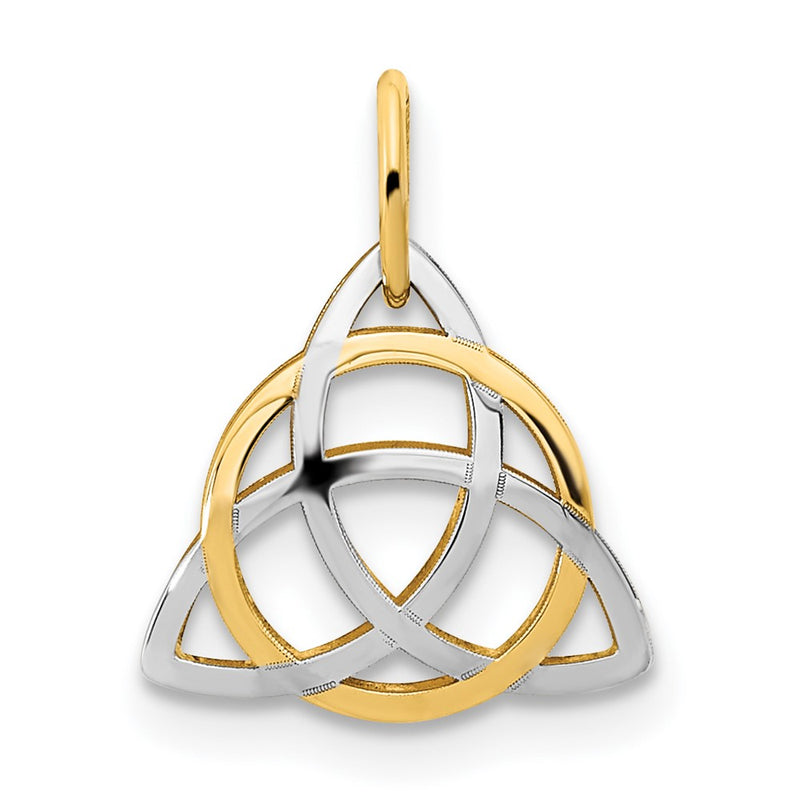 14k Yellow & Rhodium 14K Gold with White Rhodium Polished Celtic Pendant