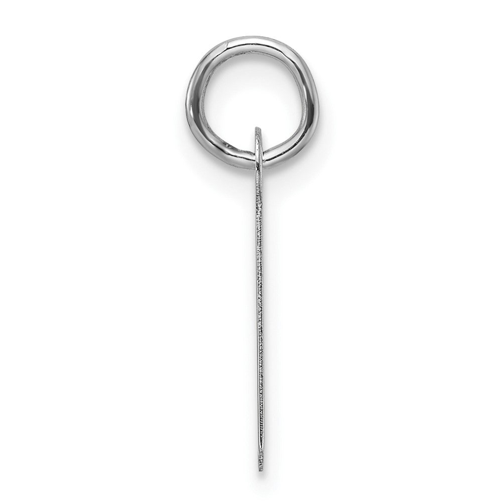 14K White Gold Slanted Block Letter Initial Charm