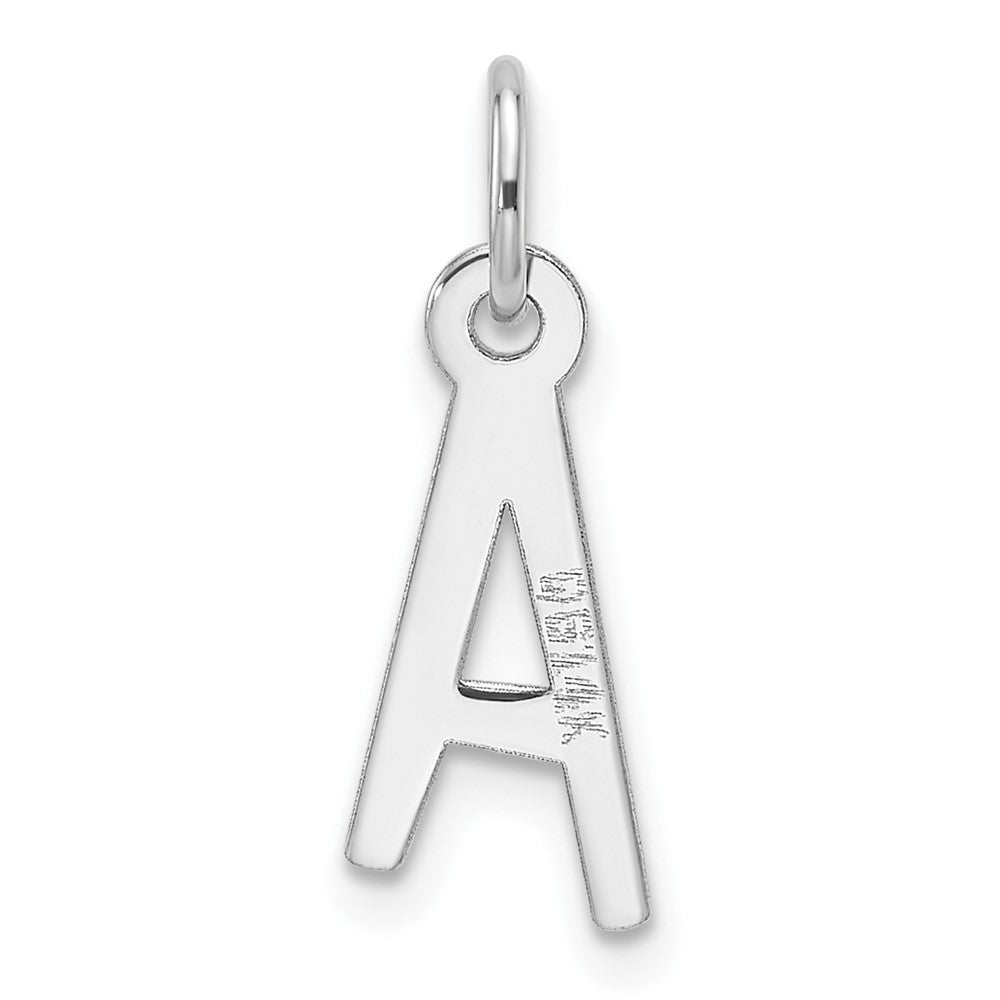 14K White Gold Slanted Block Letter Initial Charm
