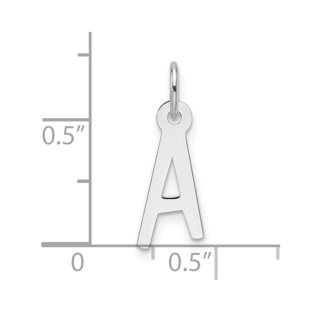 14K White Gold Slanted Block Letter Initial Charm