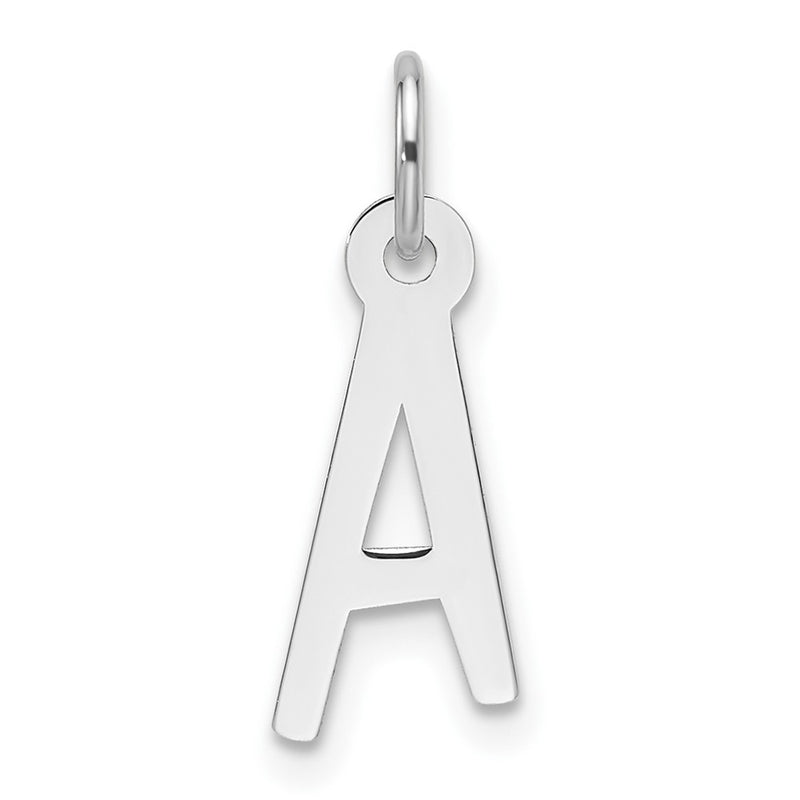 14K White Gold Slanted Block Letter Initial Charm