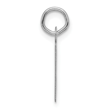 14K White Gold Slanted Block Letter B Initial Charm