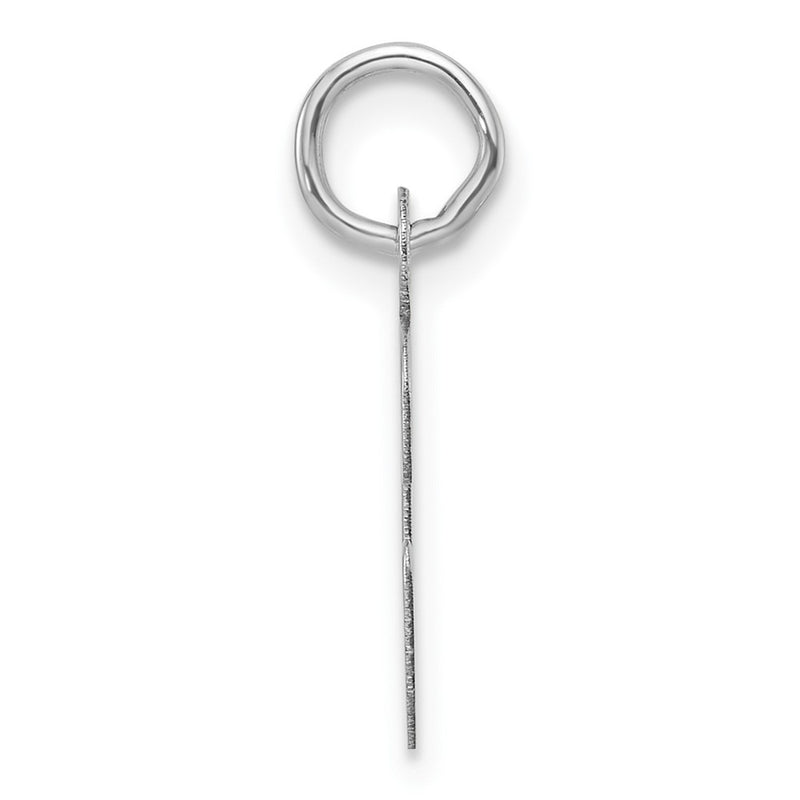 14K White Gold Slanted Block Letter G Initial Charm
