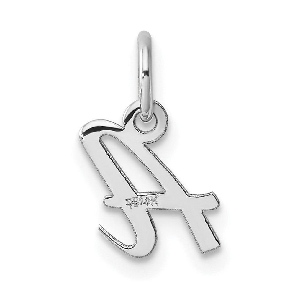 14K White Gold Small Script Letter Initial Charm