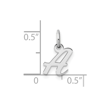 14K White Gold Small Script Letter Initial Charm