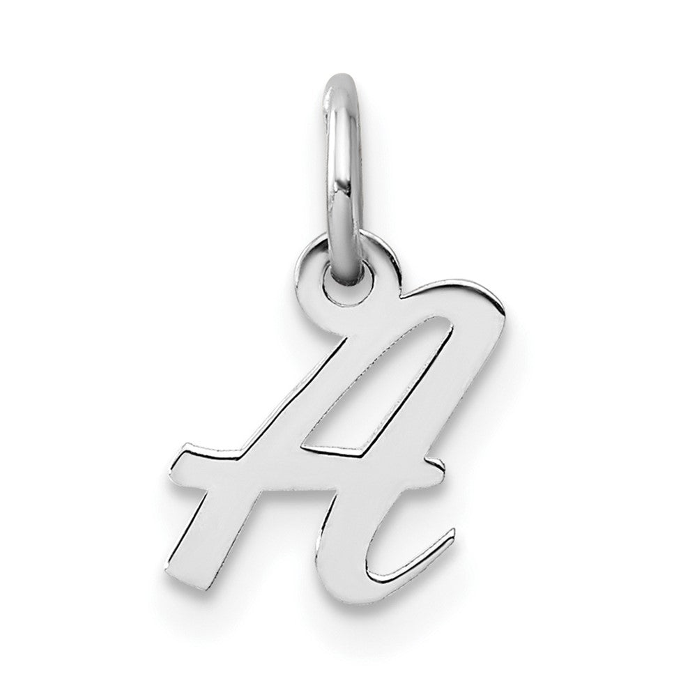 14K White Gold Small Script Letter Initial Charm