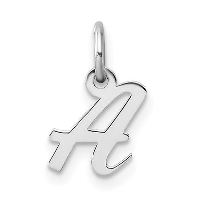 14K White Gold Small Script Letter Initial Charm