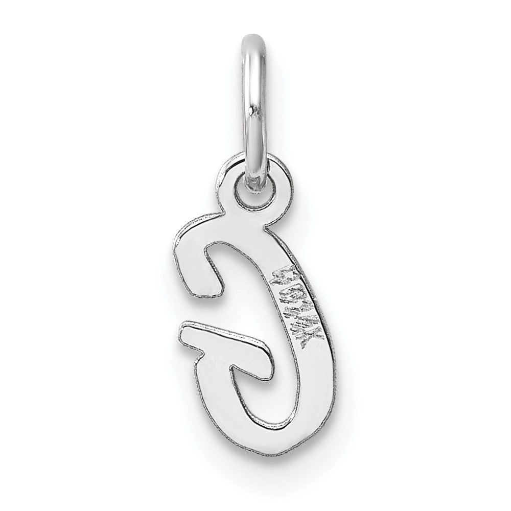 14K White Gold Small Script Letter G Initial Charm
