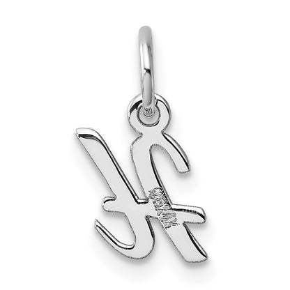 14K White Gold Small Script Letter H Initial Charm