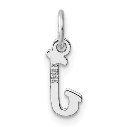 14K White Gold Small Script Letter J Initial Charm