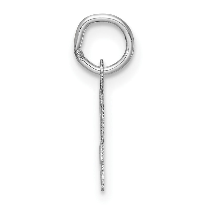 14K White Gold Small Script Letter L Initial Charm