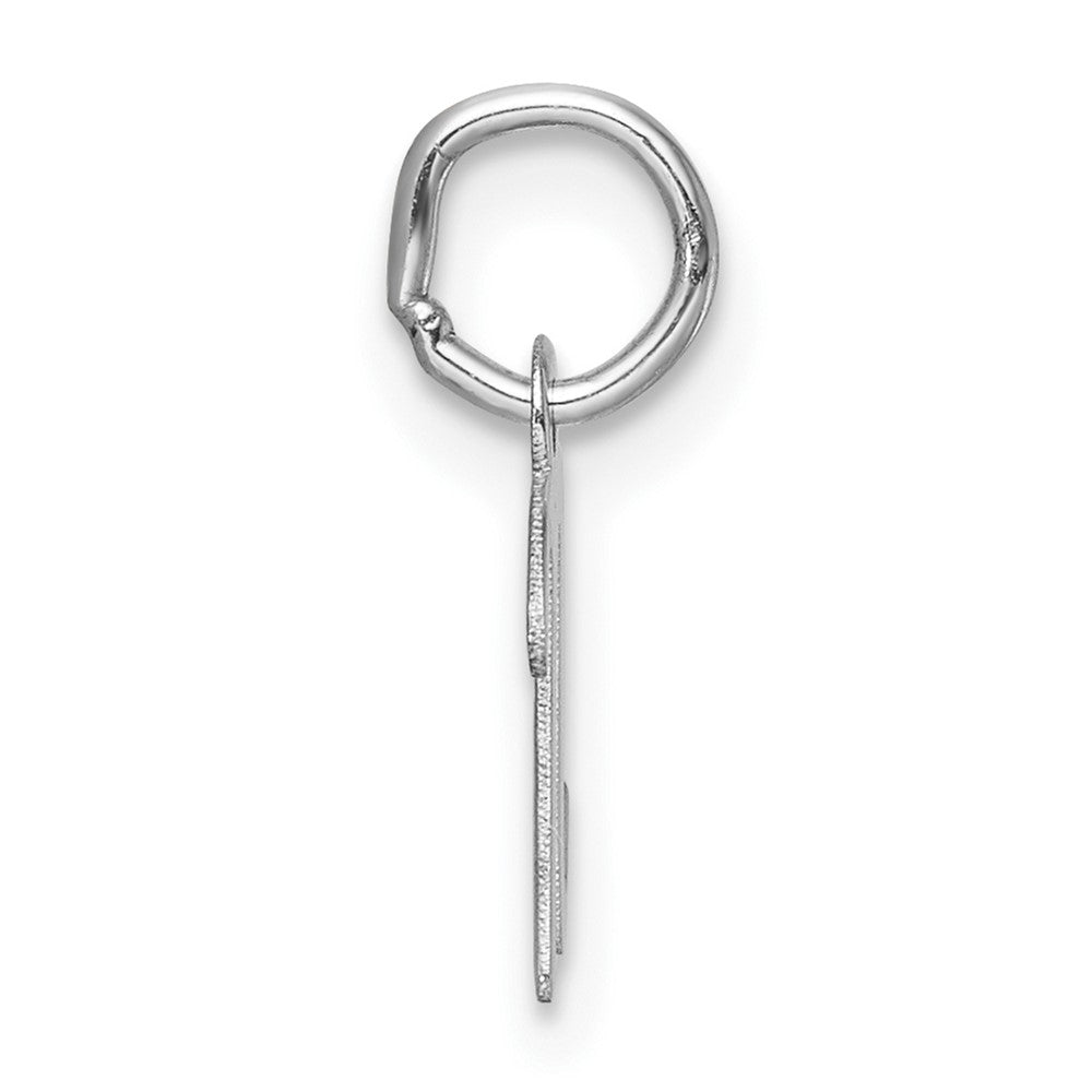 14K White Gold Small Script Letter N Initial Charm