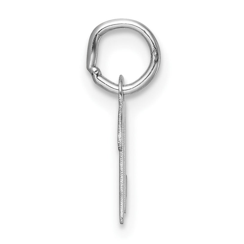 14K White Gold Small Script Letter N Initial Charm