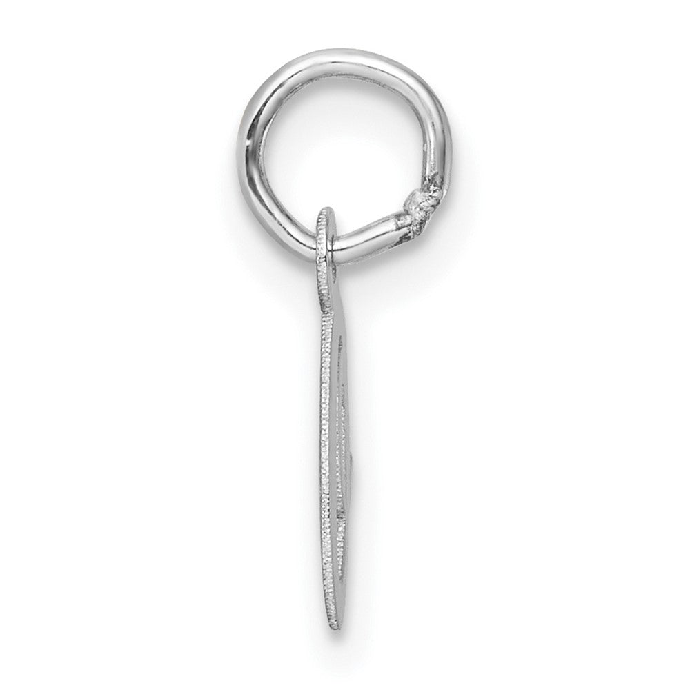14K White Gold Small Script Letter O Initial Charm