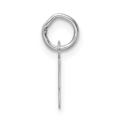 14K White Gold Small Script Letter Q Initial Charm