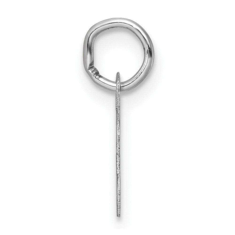14K White Gold Small Script Letter T Initial Charm