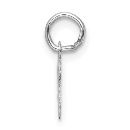 14K White Gold Small Script Letter V Initial Charm